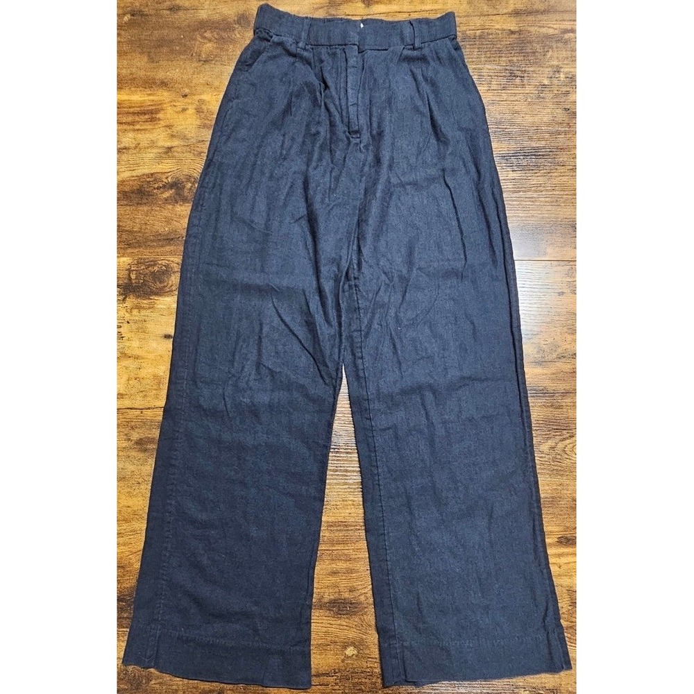 Abercrombie & Fitch Pants Women's Extra Small Black Linen Blend Wide Leg Pull On